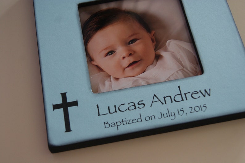 Personalized Baptism Frame For Baby Boy Gift for Godson Etsy