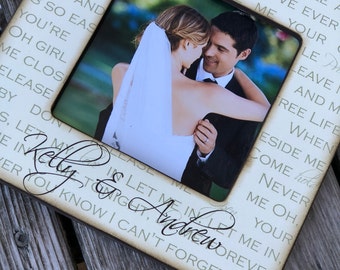 Cadre photo lyrique personnalisé de chanson de mariage / Cadre photo de première danse / Cadeau pour les mariés