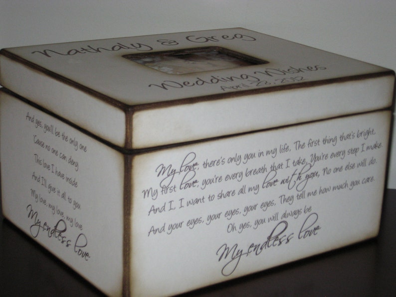 Personalized Wedding Wishes Box with Photo Display Wedding Etsy