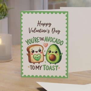 You&#39;re the Avocado to my Toast Funny Pun Card, Funny Friendship Love Note, Gift for Her, BFF Birthday Celebration, Cute Stationery Pack