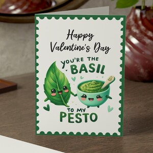 Você é o manjericão do meu cartão de pesto | Bilhete de amizade engraçado para o Dia dos Namorados, cartão de felicitações exclusivo para amigos e entes queridos