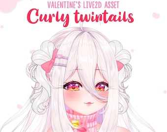 Valentinstag Live2D VTuber Objekt: Curly Twintails