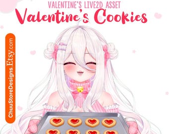 Valentinstag Live2D VTuber Objekt: Plätzchentablett