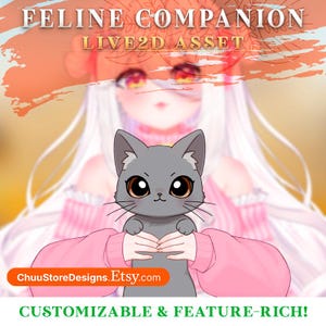 Huggable Feline Companion | Live2D VTuber Asset