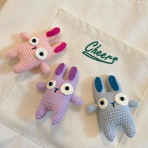Funny Bunny Crochet Pattern, Easy Crochet Rabbit Bag Charm Tutorial, Silly Bunny Keychain Crochet PDF Amigurumi, Crochet Holiday Gift