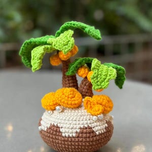 Crochet Mini Tropical Palm Tree Pattern, Cute Potted Plant Amigurumi Tutorial, DIY Yarn Decor for Home, Desk Ornament, Digital PDF Pattern