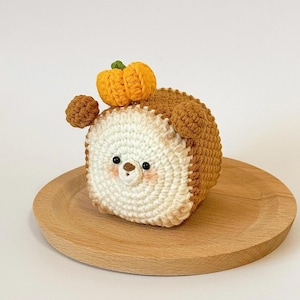 Pumpkin Bread Crochet Halloween Pattern, Crochet Bear Pumpkin Toast Decoration PDF Pattern, Cute Crochet Halloween Gift
