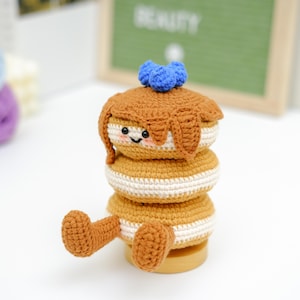 Jellycats Pancake Crochet Amigurumi Pattern, Cute Breakfast Food Plushie PDF Tutorial, Blue Berry Pancakes Toy Crochet, Kitchen Decoration