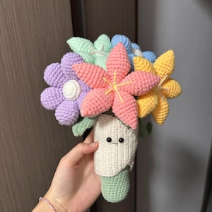 Big Flower Bouquet Crochet Amigurumi, Easy Crochet Floral Plushie Tutorial PDF, Cute Crochet Pattern, Crochet Bouquet for Gift