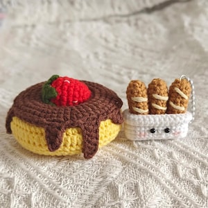 Crochet Strawberry Donut Amigurumi Pattern, Kawaii Crochet Donut, Dessert Pattern, Sweet Amigurumi Food Plush PDF for DIY Gifts, Keychain