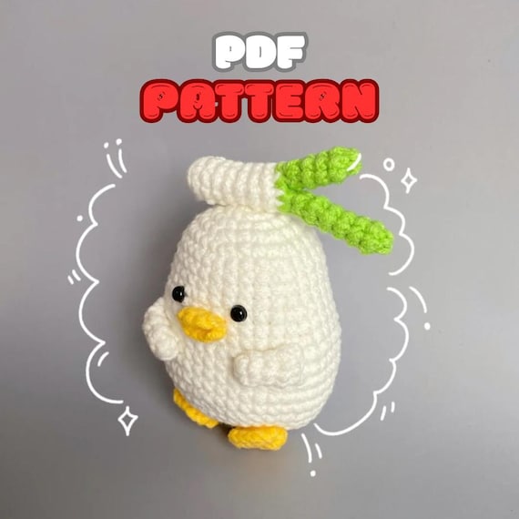 かぎ針編みのネギダック編みぐるみパターン、かわいいアヒルの