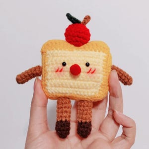 Crochet Toast Bread Amigurumi Pattern PDF Tutorial, Cute Toast Plushie, Kawaii Plush Toy, Crochet Stuffed Food, Digital Pattern Download