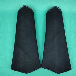 Manchons en drap de laine noir avec dentelle noire Taille 2 image 5