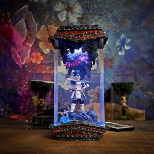 Veg3ta shogun resin lamp, kid night light, handcrafted resin lamp, anime resin lamp, gift for her, gift for him, decoration lamp