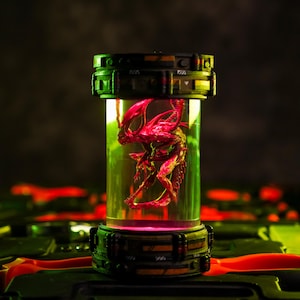 Alien biolab lamp version 2, resin lamp , alien lamp, anime resin lamp,  custom lamp, gift for him, gift for her, resin epoxy lamp.