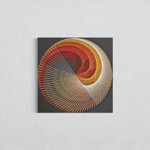 FLAME - Handmade String Art - Modern Wall Decor for Living Spaces - Unique Geometric Design on Wood
