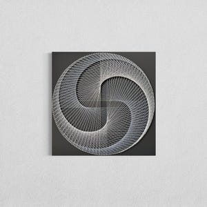 CYCLONE - Handmade String Art - Modern Wall Decor for Living Spaces - Unique Geometric Design on Wood