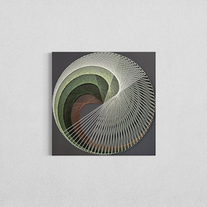 TERRA - Handmade String Art - Modern Wall Decor for Living Spaces - Unique Geometric Design on Wood