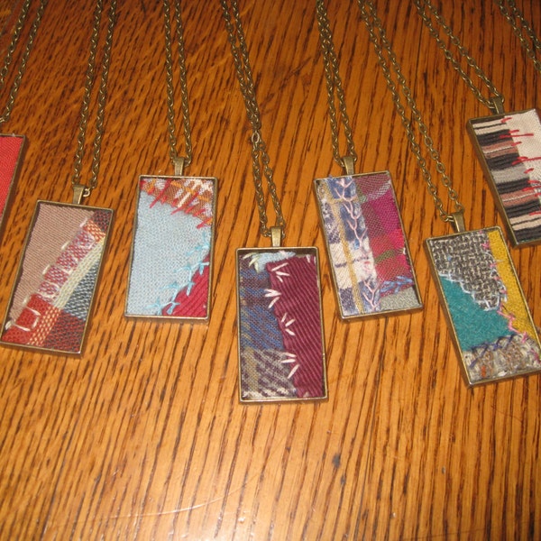 DIY Create One Of A Kind Quilt Necklaces 9 Pendants Chains RESERVED For Cindymlarochelle