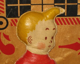 RARE Skeezix 9" Doll From 1920s Gasoline Alley Comic Strip Frank King Antique Oil Cloth Doll Vintage Oilcloth Twenties Comic Strip Skeezix