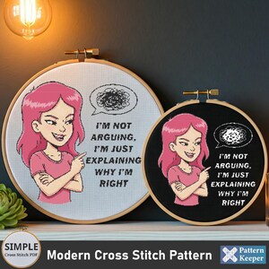 Counted Snarky Cross Stitch Pattern, Modern Quote Cross Stitch Pattern, Easy Funny Cross Stitch Pattern