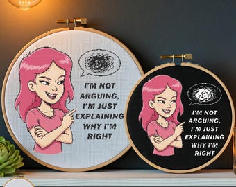 Counted Snarky Cross Stitch Pattern, Modern Quote Cross Stitch Pattern, Easy Funny Cross Stitch Pattern