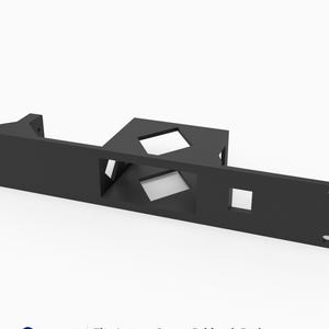 May include: A black 3D printed rack mount for a Lutron Smart Bridge (+Pro) device. The mount features a 19-inch, 1U form factor with specific cutouts for the bridge, labeled with the text 3D Rack Mounts, Fits Lutron Smart Bridge (+Pro), 19", 1U, PETG, Made in USA.