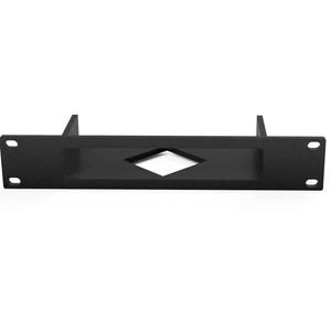 May include: Black metal rack mount bracket with a diamond-shaped cutout.
