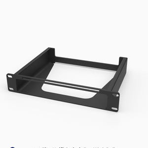 May include: A black 3D printed rack mount for a Unifi Switch Pro XG 8 PoE. The mount features a 1U height, 10-inch width, and is constructed from PETG material. The front panel includes mounting holes for standard rack installation.