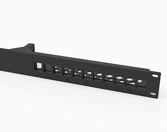 19"-Rack-Patchpanel, halbe Breite - 11 Keystone-Anschlüsse, 1 HE (modular)