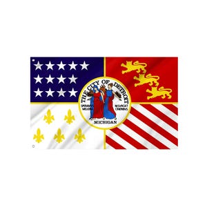 Detroit 1976-2000 Flag - Durable UV Protected Polyester | Indoor Outdoor Use | Made in Europe | Free Fast Shipping