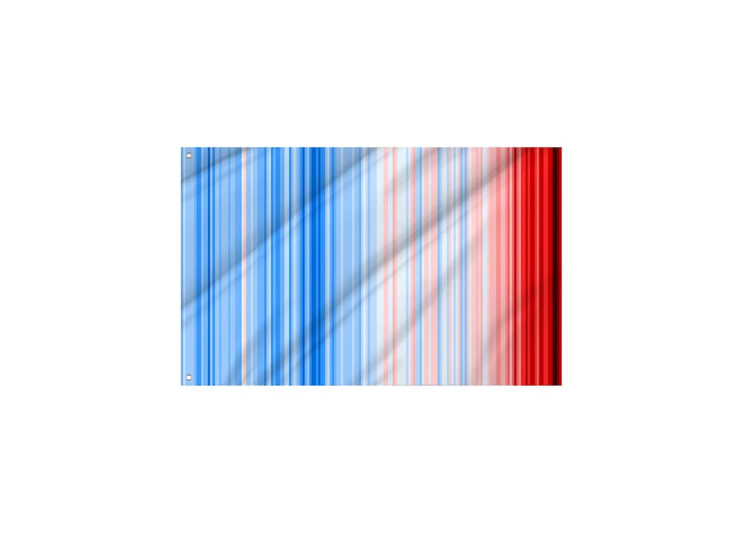 Temperature Rise Flag Climate Warming Stripes Flag - Climate Change Awareness Banner | Made ...