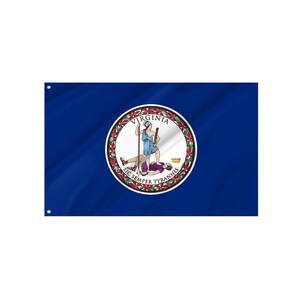 Virginia State Flag - Durable UV Protected Polyester | Indoor Outdoor Use | Made in Europe | Free Fast Shipping