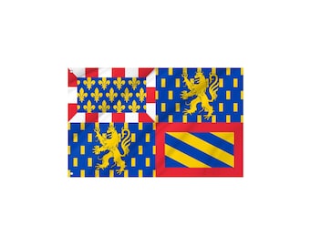 Bandera de Borgoña-Franco Condado - Bandera regional francesa / Fabricada en Europa / Doble costura / Bandera duradera para exteriores / Varios tamaños disponibles