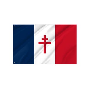 Free France 1940-1944 Flag - Durable UV Protected Polyester | Indoor Outdoor Use | Made in Europe | Free Fast Shipping