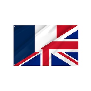 Frankreich und Vereinigtes Königreich Flagge - langlebiges UV-geschütztes Polyester | Verwendung im Innen- und Außenbereich | Hergestellt in Europa | Kostenloser schneller Versand