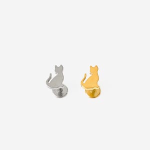 16G Titanium Cat Cartilage Flat Back stud, Nose stud, Internally Threaded conch earring, Cartilage piercing, Helix earring, Tragus, Piercing