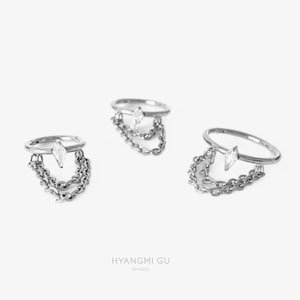 16G 8mm-12mm Diamond Chain Drop Silver Clicker, Nose ring, Silver ring, Conch clicker, Helix earring, Cartilage Hinged Hoop, Nose clicker