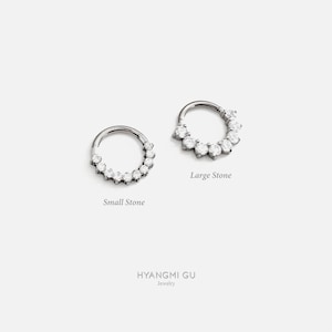 16G Titanium 8mm Silver Septum ring, Daith Clicker hoop, Round Nose ring, Silver ring, Conch clicker, Helix hoop, Cartilage Hoop, Piercings