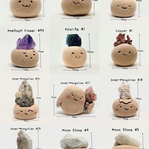 Rohkristallfiguren(4), lächelnde Steine, Schreibtisch-Haustier, Rohmineralien, Geoden, Kristallhandwerk, Kristallbohnen, Kristallhaustier, Kristalligel Bild 5