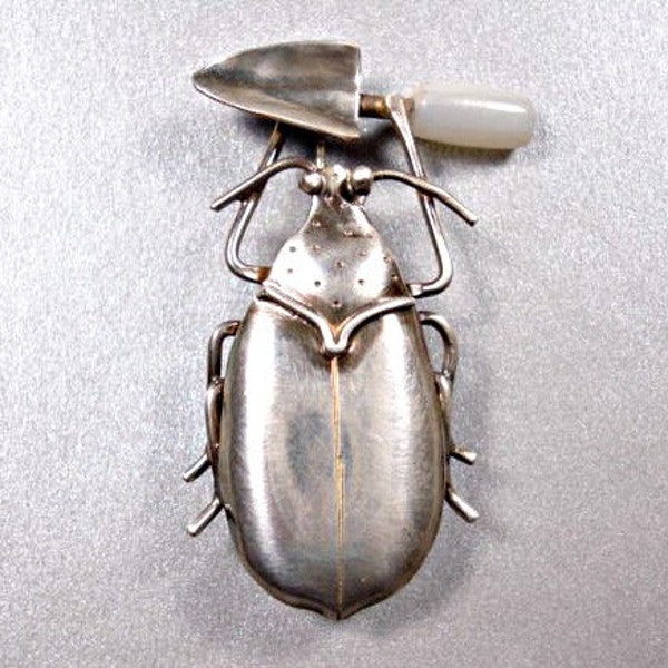 Beetle with Gardening Trowel Pin