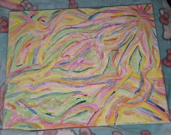 Original Roxxie Moxie Art Acrylic / Chalk Mixed Media on Canvas Board