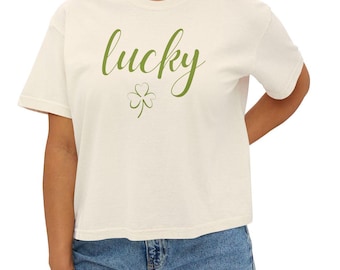 St. Patrick's Day Crop Top | Shamrock Graphic Tee | Lucky Irish Shirt | Festive Green Crop | St. Pat's Day Outfit | Women's Holiday Top