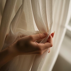 Extra Linen Sheer Curtains , 8 Color Options , Linen Drapes – Custom Curtains - Window Treatments - Curtains for Living Room-Mixed