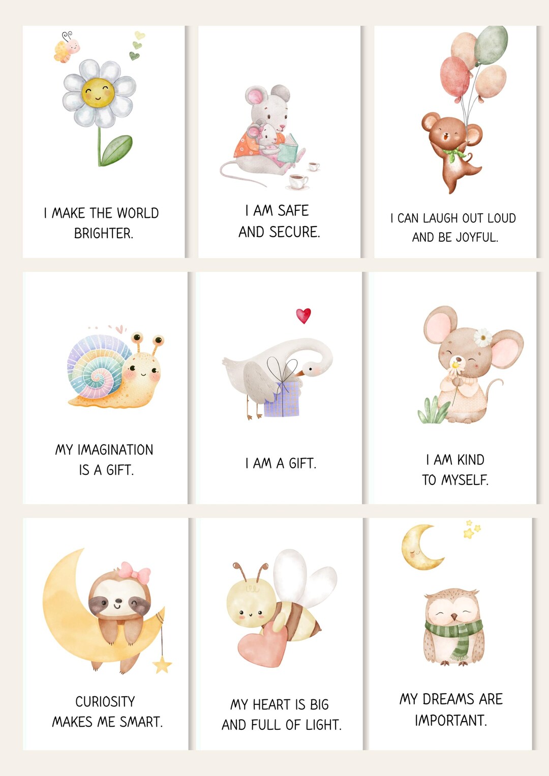 32 Kids Affirmation Cards I Printable Positive Affirmations for ...