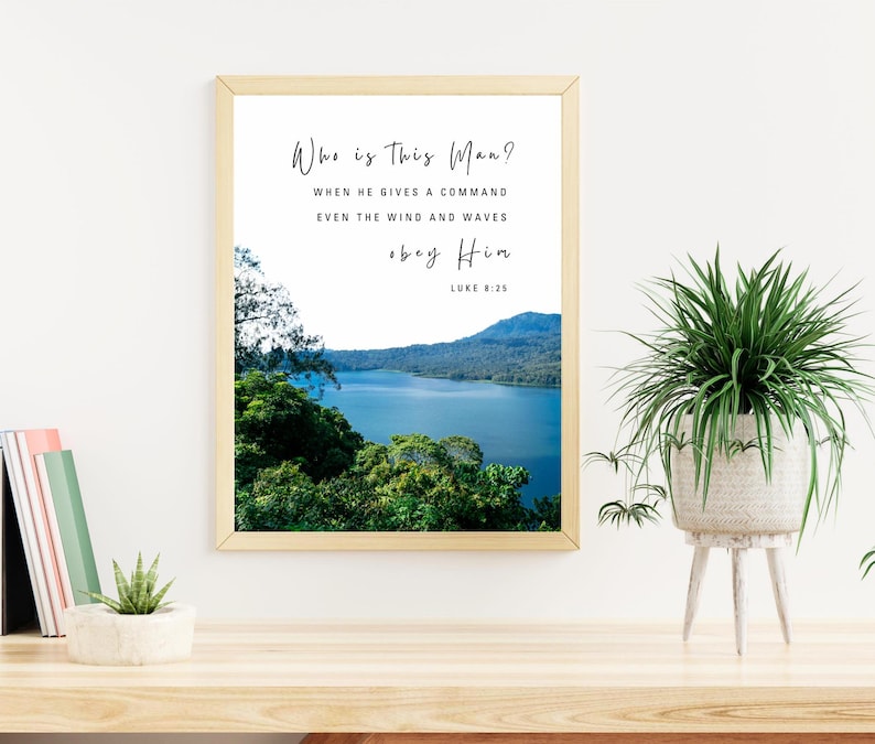 Luke 8:25 Bible Verse Print | Christian Scripture Wall Art (digital ...