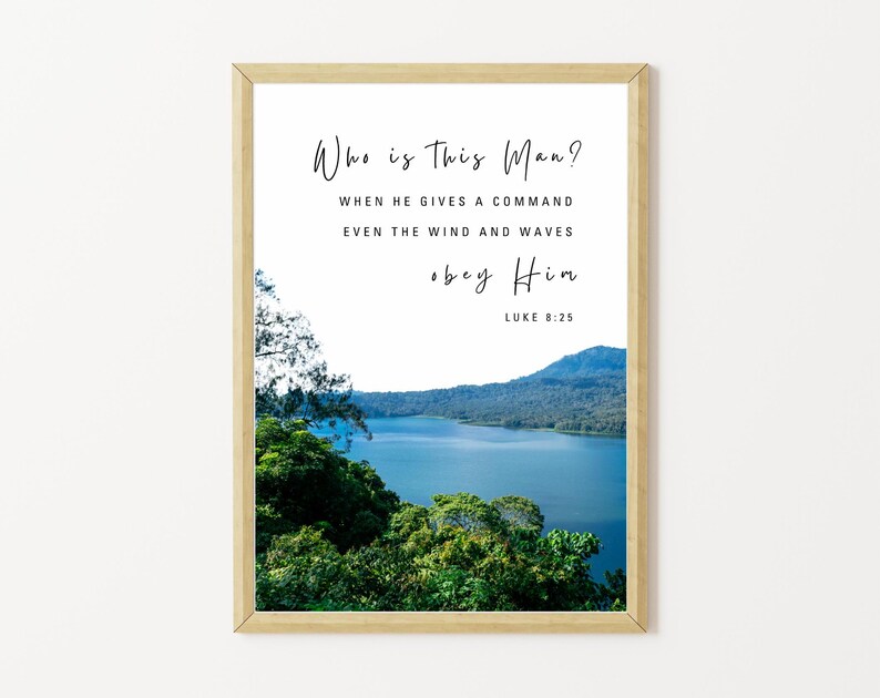 Luke 8:25 Bible Verse Print | Christian Scripture Wall Art (digital ...