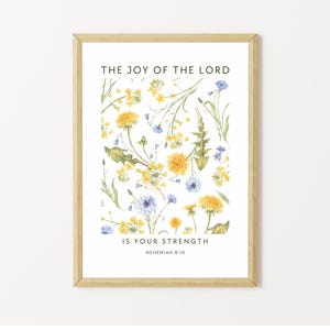 Nehemiah 8:10 Printable Bible Verse Wall Art &quot;The Joy of the LORD&quot; | Christian Home Decor | Scripture Wall Art | Christian Home Gift