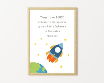 Psalm 36:5 Poster | Christliche Kinderzimmer Dekor (digitaler Download)