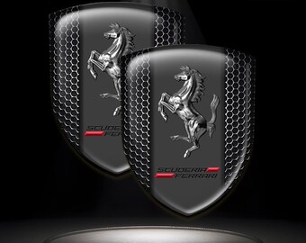 SONGLULU 2pcs Autocollants Métal 3D Ferrari 159 S - Emblème Voiture Badge